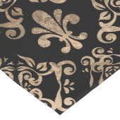 Fleur-de-lis-Muster Gold auf schwarz Kurzer Tischläufer (Ecke)