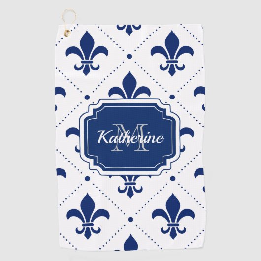 Fleur-de-lis-Muster Golfhandtuch (Vorderseite)