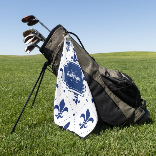 Fleur-de-lis-Muster Golfhandtuch (Gras)