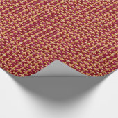 Fleur-de-Lis-Muster in Rot und Gold Geschenkpapier (Ecke)