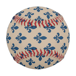Fleur-de-Lis-Muster, königliches Französisch-Blau  Baseball