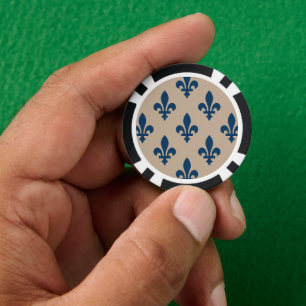 Fleur-de-Lis-Muster, königliches Französisch Blau  Pokerchips