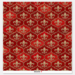 Fleur-de-lis-Muster luxuriös rot Aufkleber