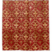 Fleur-de-lis-Muster luxuriös rot Duschvorhang (Vorderseite)