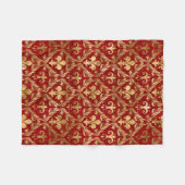 Fleur-de-lis-Muster luxuriös rot Fleecedecke (Vorderseite (Horizontal))