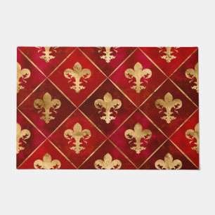 Fleur-de-lis-Muster luxuriös rot Fußmatte