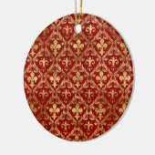 Fleur-de-lis-Muster luxuriös rot Keramik Ornament (Links)