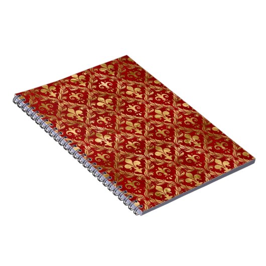 Fleur-de-lis-Muster luxuriös rot Notizblock (Rechte Seite)