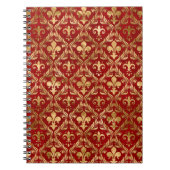 Fleur-de-lis-Muster luxuriös rot Notizblock (Vorderseite)