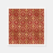 Fleur-de-lis-Muster luxuriös rot Serviette (Vorderseite)