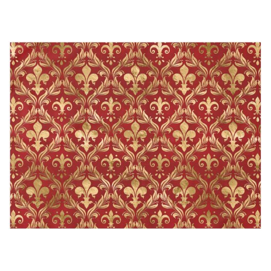 Fleur-de-lis-Muster luxuriös rot Tischdecke (Vorderseite (Horizontal))