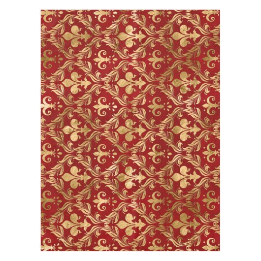 Fleur-de-lis-Muster luxuriös rot Tischdecke (Vorderseite)