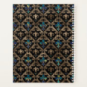 Fleur-de-lis-Muster Marmor und Gold Planer (Rückseite)