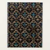 Fleur-de-lis-Muster Marmor und Gold Planer (Vorderseite)