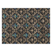 Fleur-de-lis-Muster Marmor und Gold Tischdecke (Vorderseite (Horizontal))