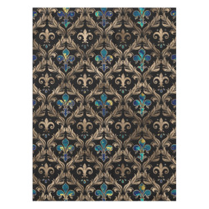 Fleur-de-lis-Muster Marmor und Gold Tischdecke