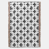 Fleur-de-lis-Muster mit weißem Hintergrund Decke (Vorderseite Vertikal)