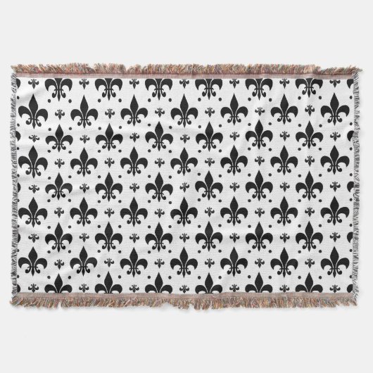 Fleur-de-lis-Muster mit weißem Hintergrund Decke (Vorderseite)