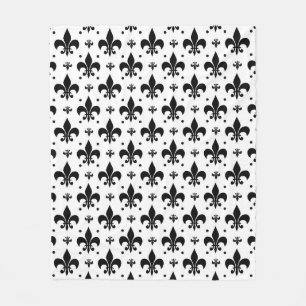 Fleur-de-lis-Muster mit weißem Hintergrund Fleecedecke