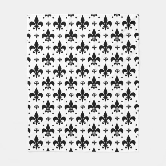 Fleur-de-lis-Muster mit weißem Hintergrund Fleecedecke (Vorderseite)
