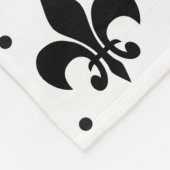 Fleur-de-lis-Muster mit weißem Hintergrund Fleecedecke (Ecke)