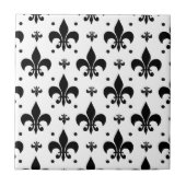 Fleur-de-lis-Muster mit weißem Hintergrund Fliese (Vorderseite)