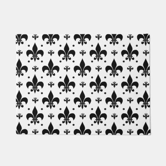 Fleur-de-lis-Muster mit weißem Hintergrund Fußmatte (Vorderseite)