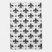 Fleur-de-lis-Muster mit weißem Hintergrund Geschirrtuch (Vertikal)