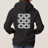 Fleur-de-lis-Muster mit weißem Hintergrund Hoodie (Rückseite)