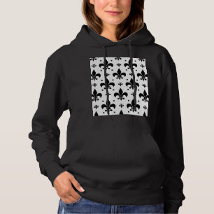Fleur-de-lis-Muster mit weißem Hintergrund Hoodie