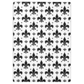 Fleur-de-lis-Muster mit weißem Hintergrund Klemmbrett (Rückseite)