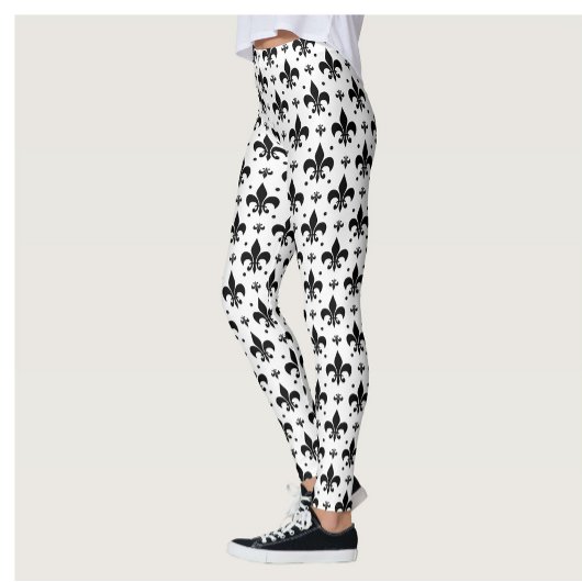 Fleur-de-lis-Muster mit weißem Hintergrund Leggings