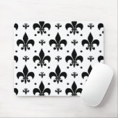 Fleur-de-lis-Muster mit weißem Hintergrund Mousepad (Mit Mouse)