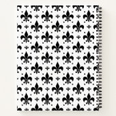 Fleur-de-lis-Muster mit weißem Hintergrund Notizblock (Rückseite)