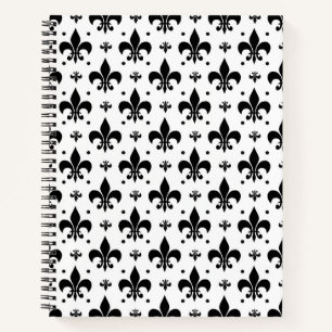 Fleur-de-lis-Muster mit weißem Hintergrund Notizblock