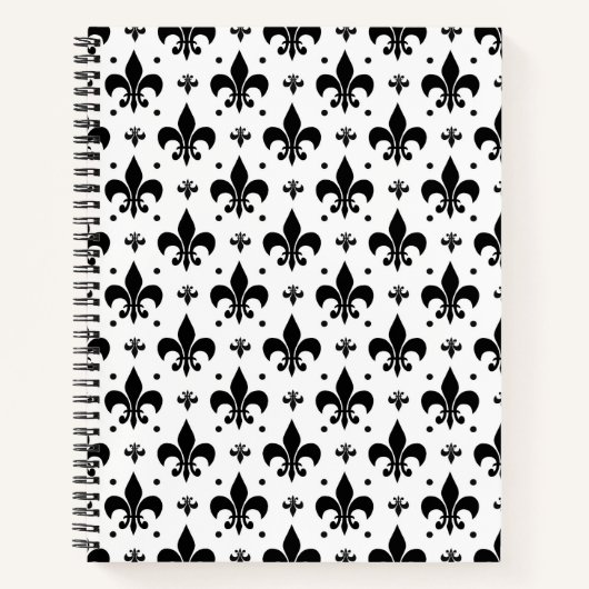 Fleur-de-lis-Muster mit weißem Hintergrund Notizblock (Vorderseite)