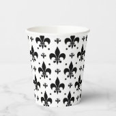 Fleur-de-lis-Muster mit weißem Hintergrund Pappbecher (Links)