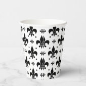 Fleur-de-lis-Muster mit weißem Hintergrund Pappbecher (Rechts)
