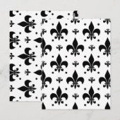 Fleur-de-lis-Muster mit weißem Hintergrund Postkarte (Vorne/Hinten)