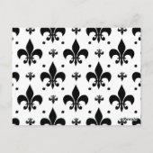 Fleur-de-lis-Muster mit weißem Hintergrund Postkarte (Rückseite)