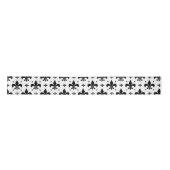 Fleur-de-lis-Muster mit weißem Hintergrund Satinband (Vorderseite)