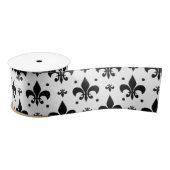 Fleur-de-lis-Muster mit weißem Hintergrund Satinband (Spule)