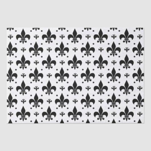 Fleur-de-lis-Muster mit weißem Hintergrund Seidenpapier (Vorderseite)