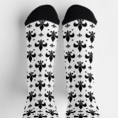 Fleur-de-lis-Muster mit weißem Hintergrund Socken (Oben)
