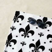 Fleur-de-lis-Muster mit weißem Hintergrund Strandtuch (Beispiel)