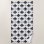 Fleur-de-lis-Muster mit weißem Hintergrund Strandtuch (Vorderseite)