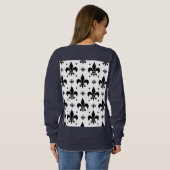 Fleur-de-lis-Muster mit weißem Hintergrund Sweatshirt (Schwarz voll)