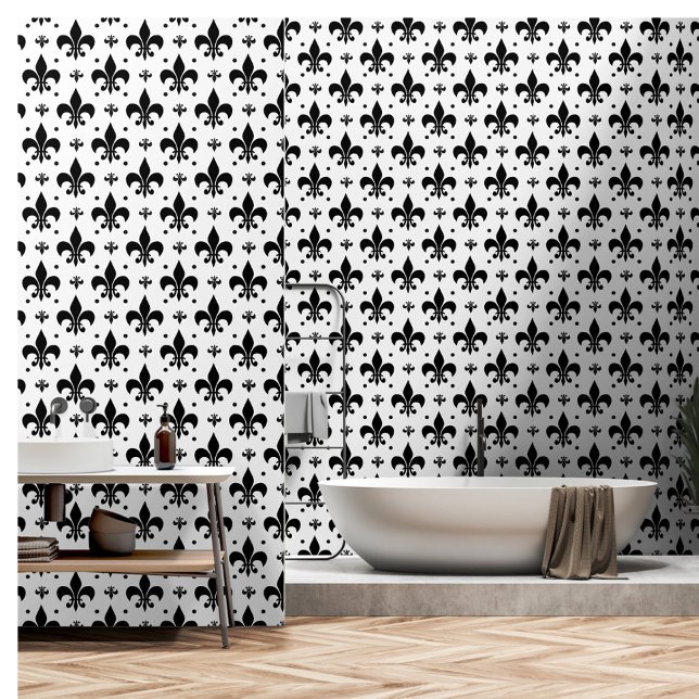 Fleur-de-lis-Muster mit weißem Hintergrund Tapete (Von Creator hochgeladen)