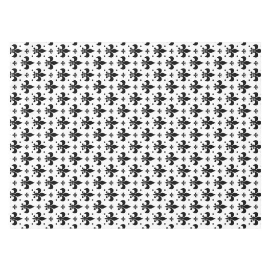 Fleur-de-lis-Muster mit weißem Hintergrund Tischdecke (Vorderseite (Horizontal))
