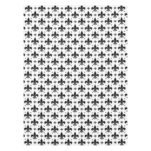 Fleur-de-lis-Muster mit weißem Hintergrund Tischdecke (Vorderseite)
